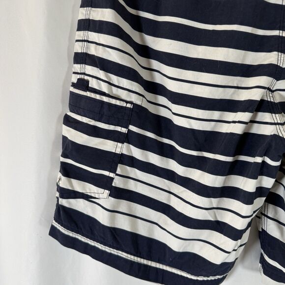 J Crew Board Shorts Men's 32 Red White Blue Striped Mesh Lined Pocket - Picture 6 of 6